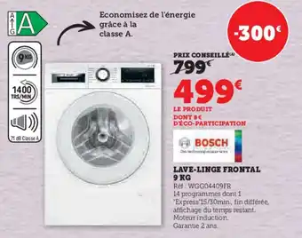 Hyper U LAVE-LINGE FRONTAL 9 KG offre