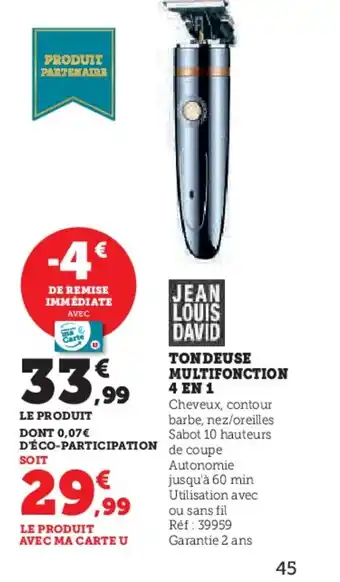 Hyper U TONDEUSE MULTIFONCTION 4 EN 1 offre