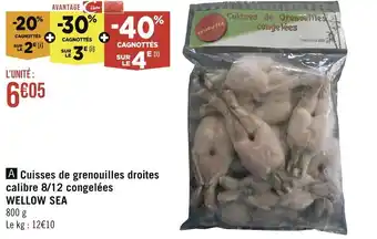 Géant Casino Cuisses de grenouilles droites cali 8/12 congelées WELLOW SEA offre