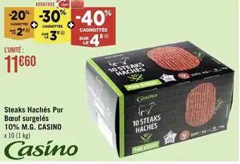 Géant Casino Steaks Hachés Pur Bœuf surgelés 10% M.G. CASINO offre