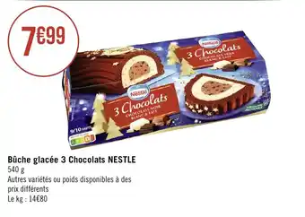Géant Casino Bûche glacée 3 Chocolats NESTLE offre