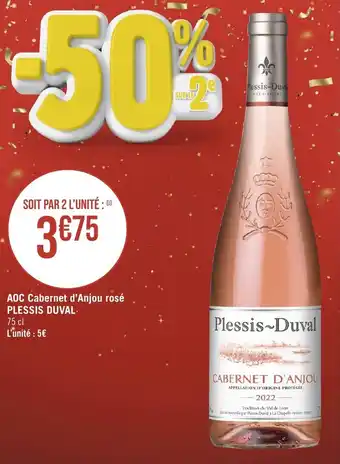 Géant Casino AOC Cabernet d'Anjou rosé PLESSIS DUVAL. offre
