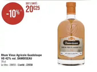 Géant Casino Rhum Vieux Agricole Guadeloupe VO 42% vol. DAMOISEAU offre