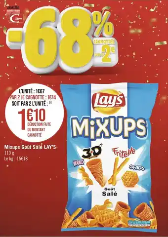 Géant Casino Mixups Goût Salé LAY'S offre