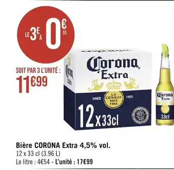 Géant Casino Bière CORONA Extra 4,5% vol. offre