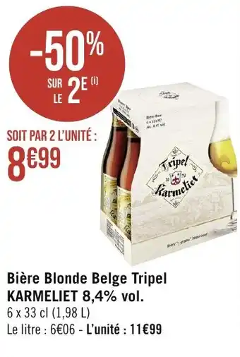 Géant Casino Bière Blonde Belge Tripel KARMELIET 8,4% vol. offre