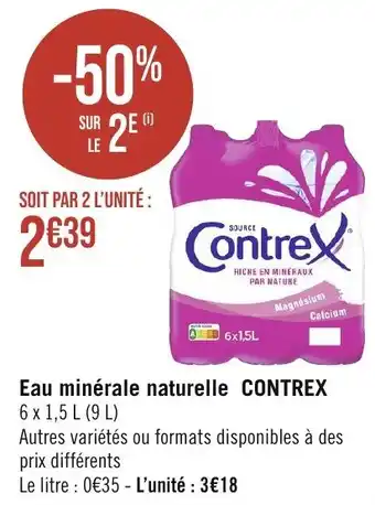 Géant Casino Eau minérale naturelle CONTREX offre
