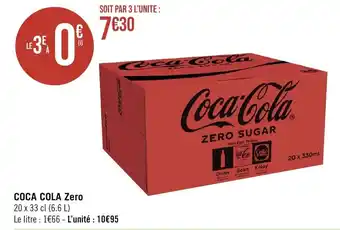 Géant Casino COCA COLA Zero 20 x 33 cl (6.6 L) offre