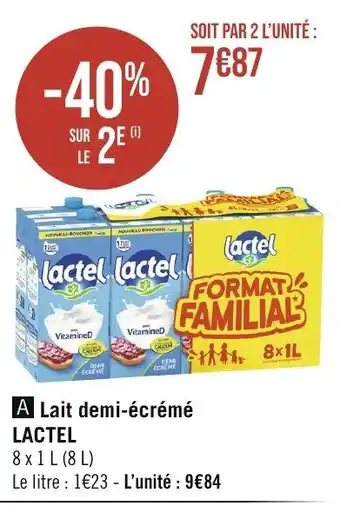 Géant Casino Lait demi-écrémé LACTEL offre