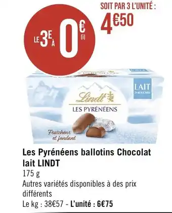 Les Pyrénéens ballotins Chocolat lait LINDT