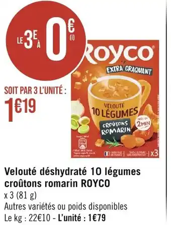 Velouté déshydraté 10 légumes croûtons romarin ROYCO