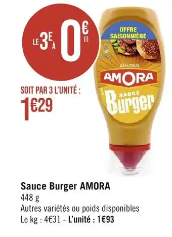 Géant Casino Sauce Burger AMORA offre