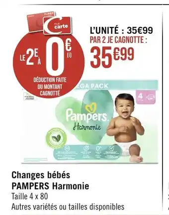 Géant Casino Changes bébés PAMPERS Harmonie offre