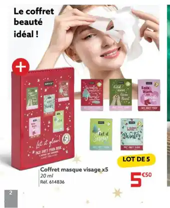 Gifi Coffret masque visage x5 20 ml offre