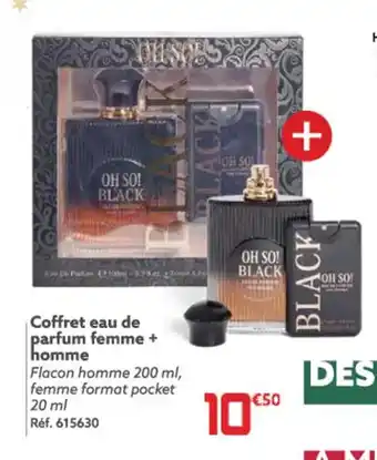 Gifi Coffret eau de parfum femme + homme offre