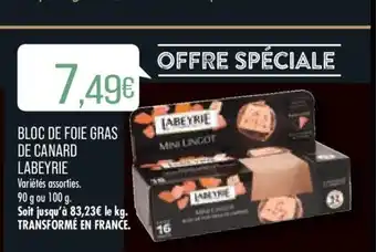 Match BLOC DE FOIE GRAS DE CANARD LABEYRIE Variétés assorties. offre