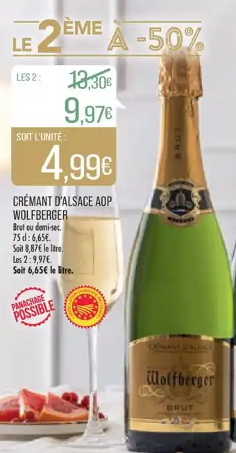 Match CRÉMANT D'ALSACE AOP WOLFBERGER offre