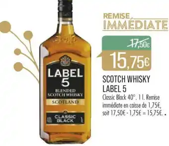 Match SCOTCH WHISKY LABEL 5 offre