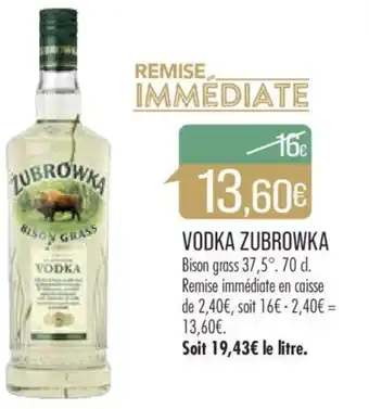 Match VODKA ZUBROWKA offre
