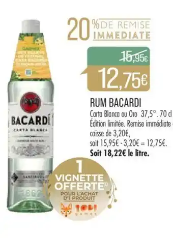 Match RUM BACARDI offre