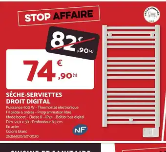 Bricomarché SÈCHE-SERVIETTES DROIT DIGITAL offre