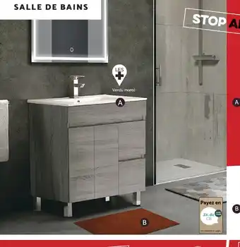 Bricomarché A ENSEMBLE MEUBLE DE SALLE DE BAINS ET MIROIR BREMEN offre