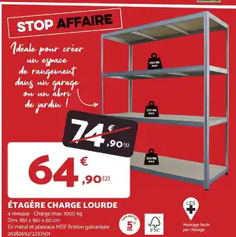 Bricomarché ÉTAGÈRE CHARGE LOURDE offre