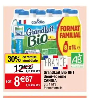 Migros GrandLait Bio UHT demi-écrémé offre