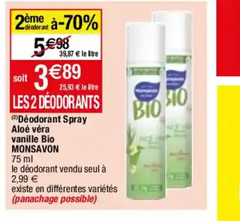 Migros Déodorant Spray Aloé véra vanille Bio offre
