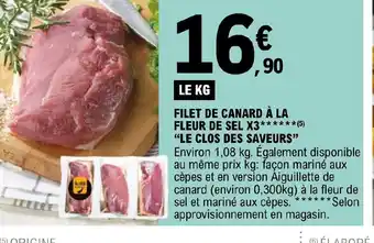 E.Leclerc FILET DE CANARD À LA FLEUR DE SEL X3 offre