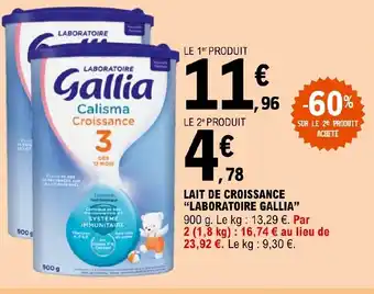 E.Leclerc LAIT DE CROISSANCE "LABORATOIRE GALLIA" offre