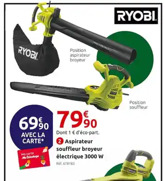 Mr Bricolage 2 Aspirateur souffleur broyeur électrique 3000 W offre