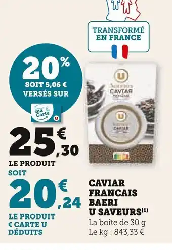 Super U CAVIAR FRANCAIS BAERI offre