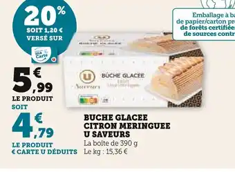 Super U BUCHE GLACEE CITRON MERINGUEE offre