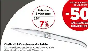 Super U Coffret 4 Couteaux de table offre