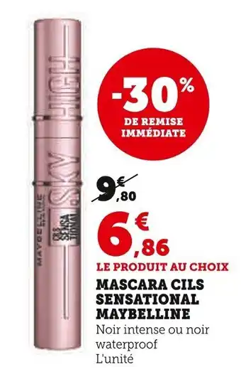 Super U MASCARA CILS SENSATIONAL MAYBELLINE offre
