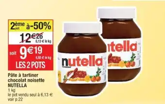Cora x Carrefour Pâte à tartiner chocolat noisette NUTELLA offre