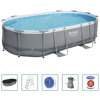 Bricomarché Bestway ensemble de piscine power steel ovale 488x305x107 cm offre