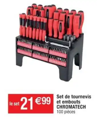 Cora x Carrefour Set de tournevis et embouts CHROMATECH 100 pièces offre