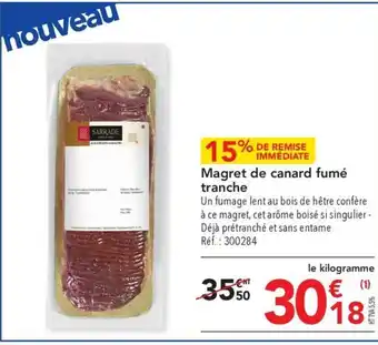 METRO Magret de canard fumé tranche offre