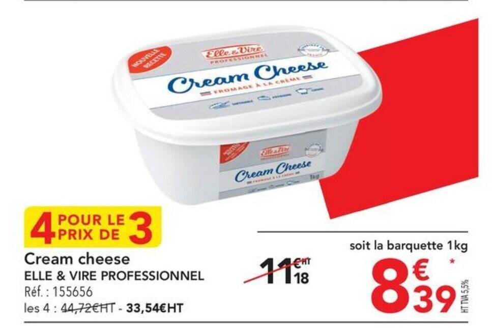 Promo Cream cheese ELLE & VIRE PROFESSIONNEL Réf. 155656 chez METRO