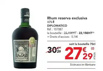 METRO Rhum reserva exclusiva offre