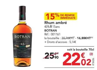 METRO Rhum ambré offre