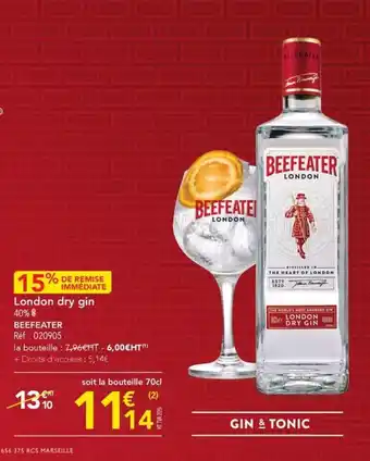 METRO London dry gin 40% 8 offre