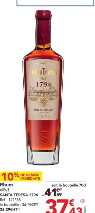 METRO Rhum 40% offre