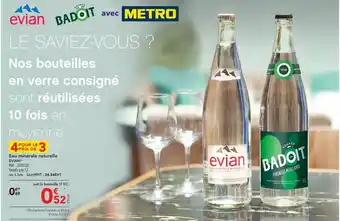 METRO Eau minérale naturelle EVIAN(¹) offre