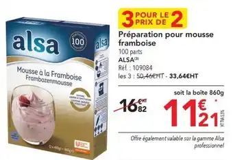 Préparation pour mousse alsa framboise