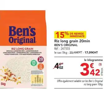 METRO Riz long grain 20min BEN'S ORIGINAL offre
