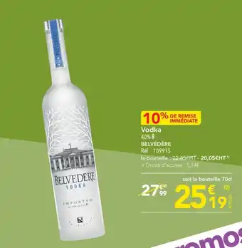 METRO Vodka 40% $ BELVÉDÈRE Réf.: 109915 offre