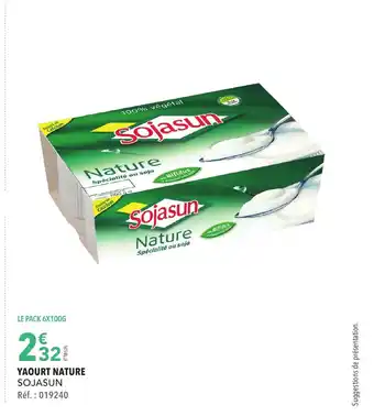 METRO YAOURT NATURE SOJASUN offre